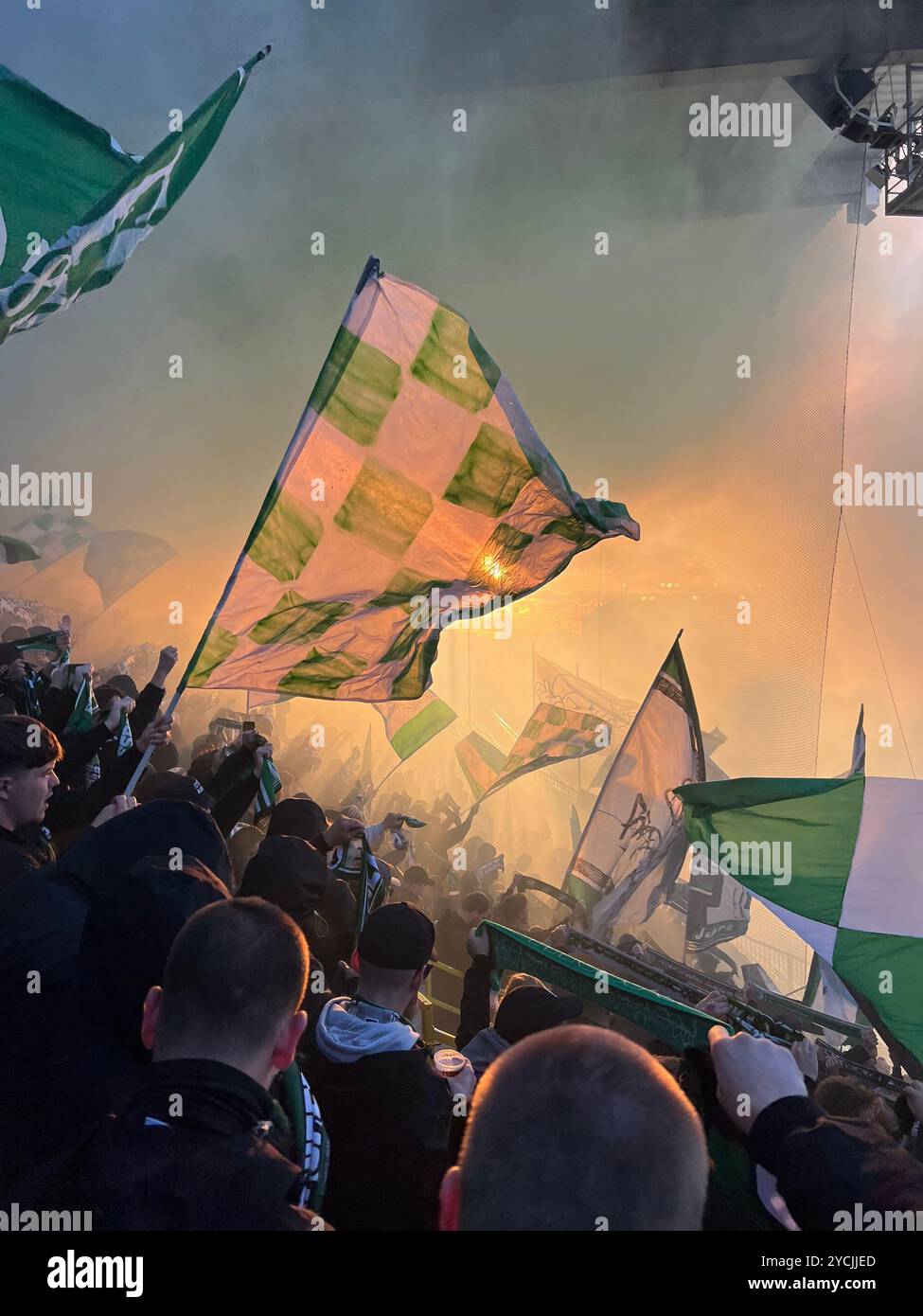 Auswärts Fans des FC St.Gallen in Brügge Stock Photo