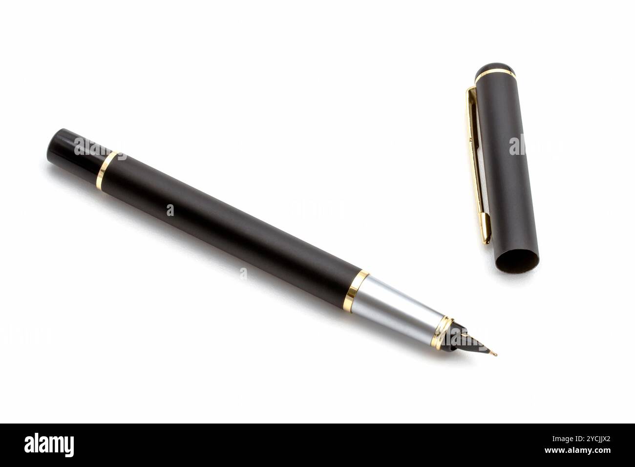 Black pen isolated on white background Stock Photo - Alamy