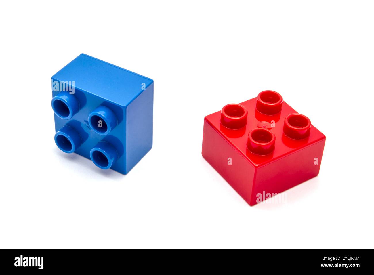 Colorful building blocks closeup on white background Stock Photo - Alamy