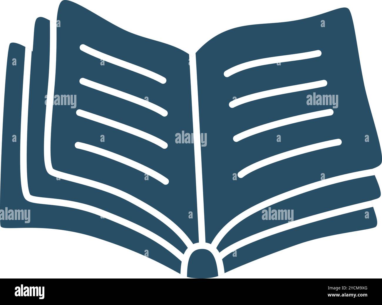 Doodle book icon hand drawn in a modern minimalistic style. Knowledge ...