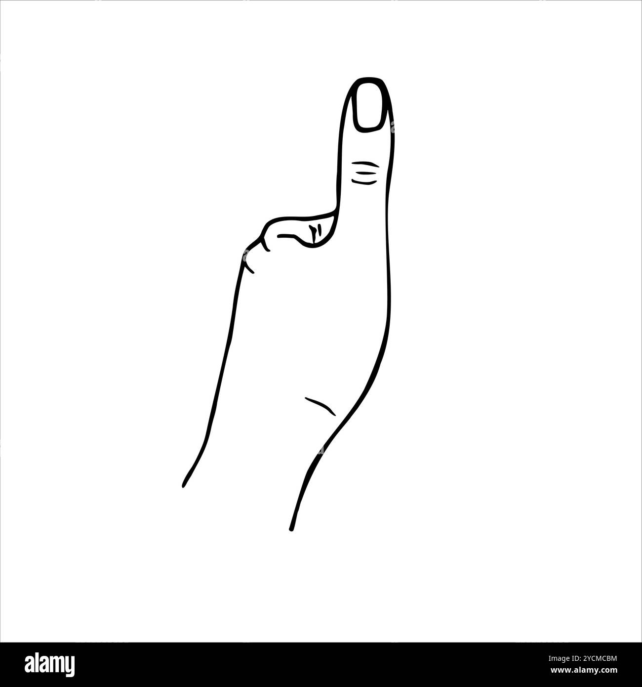 Human finger giving thumbs up, the rest of the fingers are clenched ...
