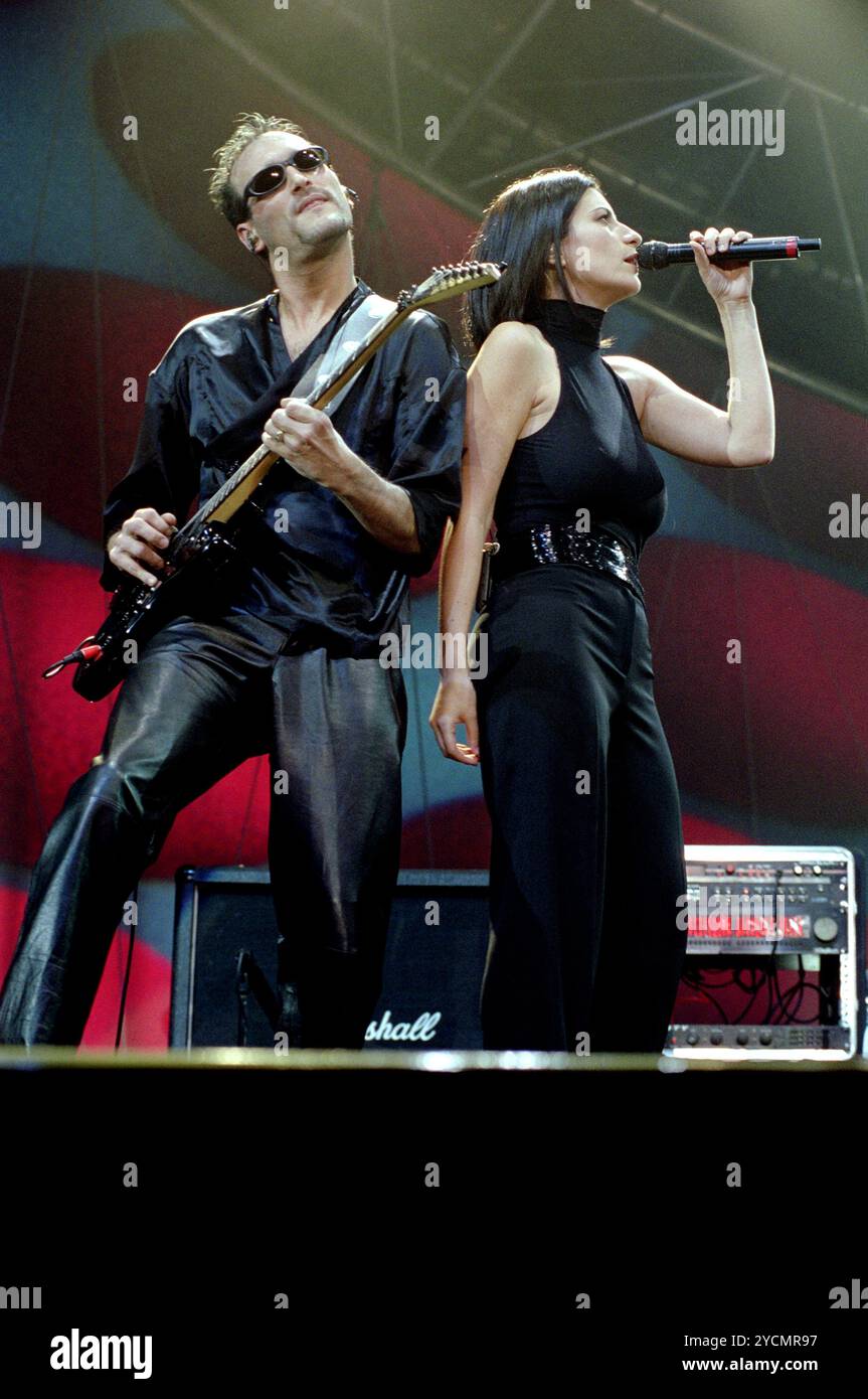 Milan Italy 12/02/2001: Laura Pausini, Italian singer, and