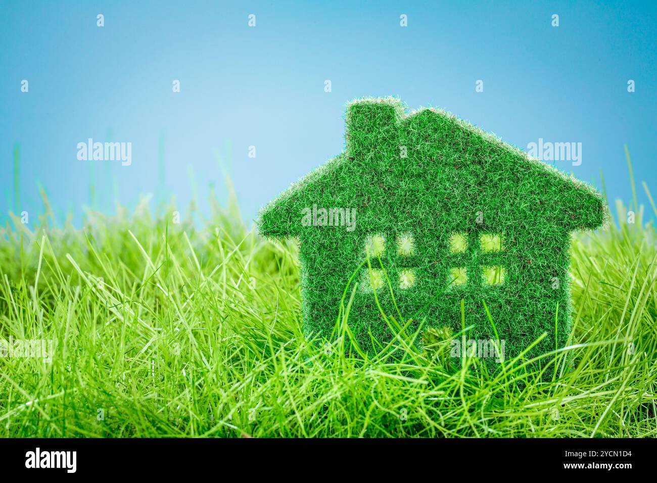 House on the green grass Stock Photo - Alamy