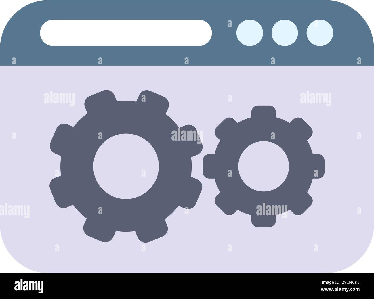 Website under construction displaying two rotating gears, symbolizing ongoing development and maintenance Stock Vector