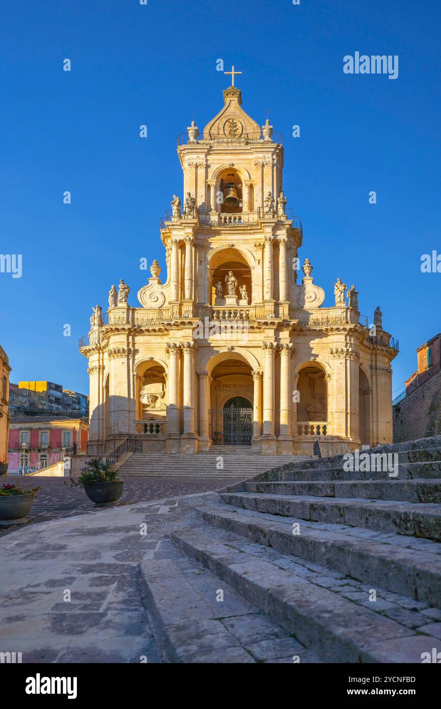 St. Paul's Basilica, Basilica di San Paolo, Palazzolo Acreide, Siracusa, Sicily, Italy Stock Photo