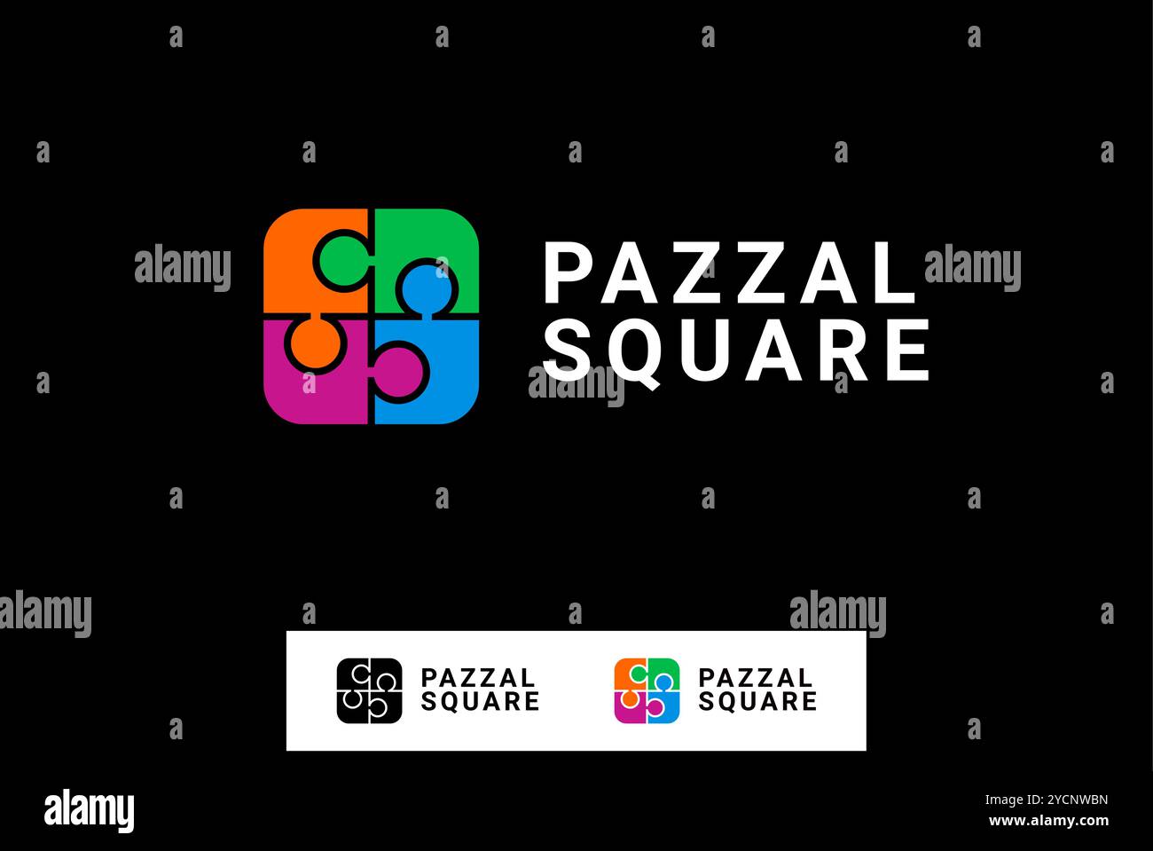Puzzle Square Logo Design  Education & Learning logo editable vector Stock Vector