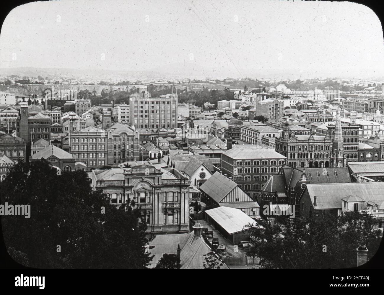 Bird's eye view Archive photograph of Brisbane, Queensland, Australia circa 1910s Stock Photo
