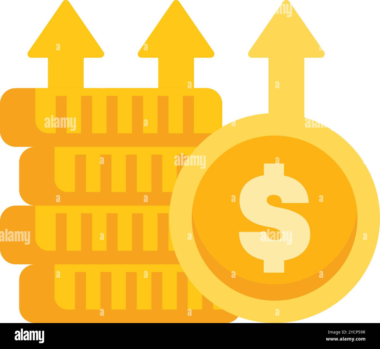 Increasing coins arrow Stock Vector Images - Alamy
