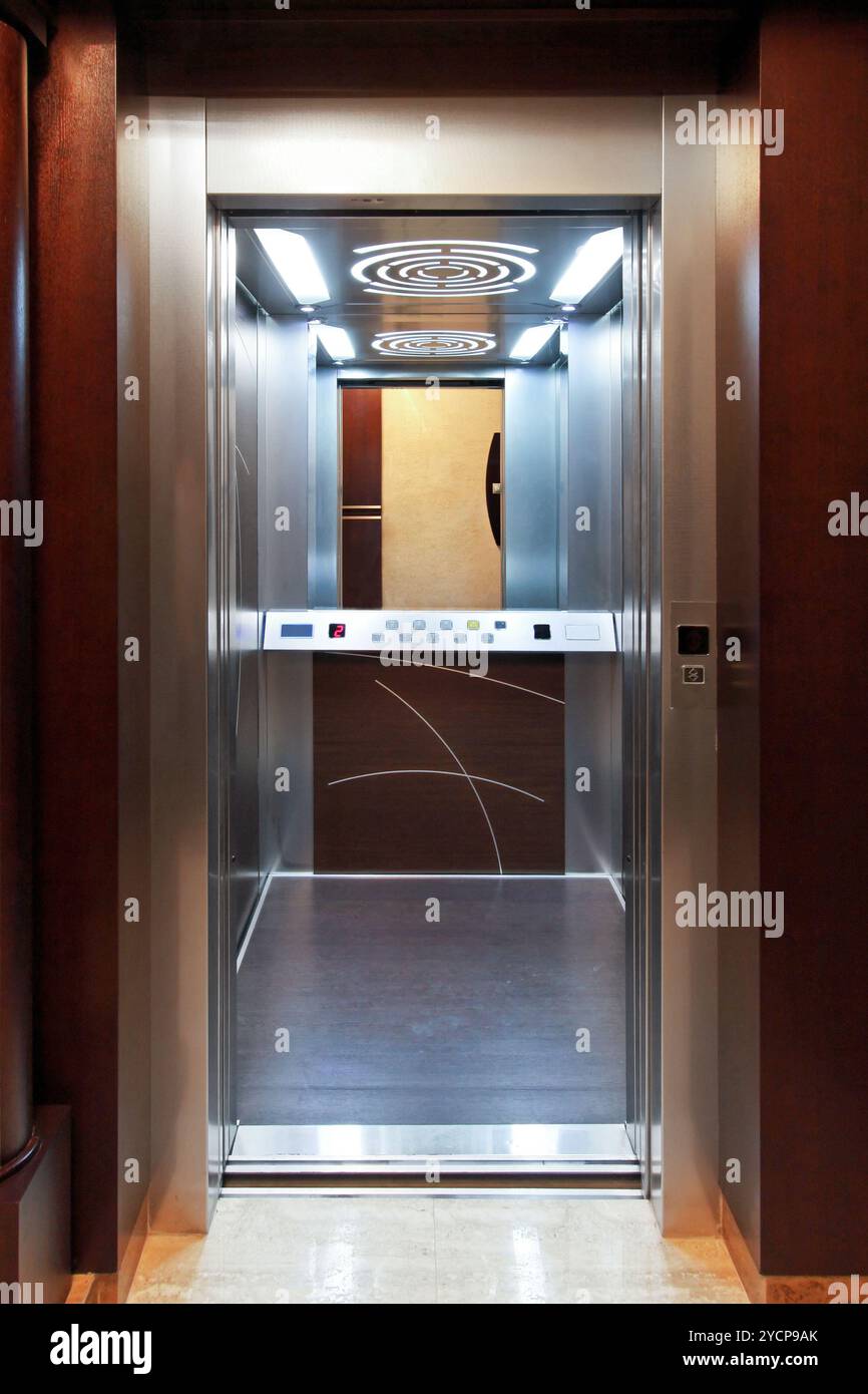 Open door at new modern elevator Stock Photo