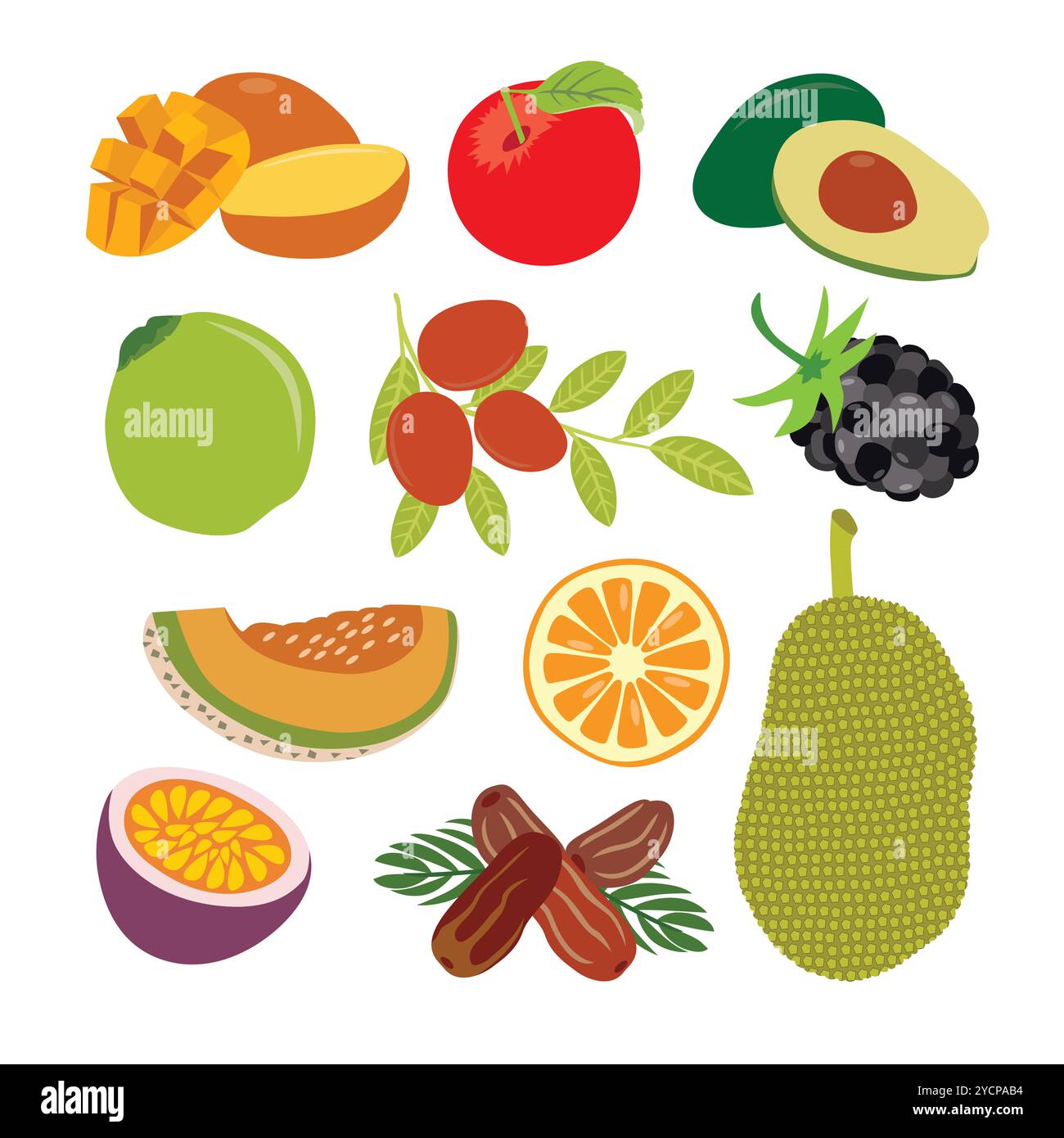 A Diverse Selection of Delicious Fresh Fruits Stock Vector