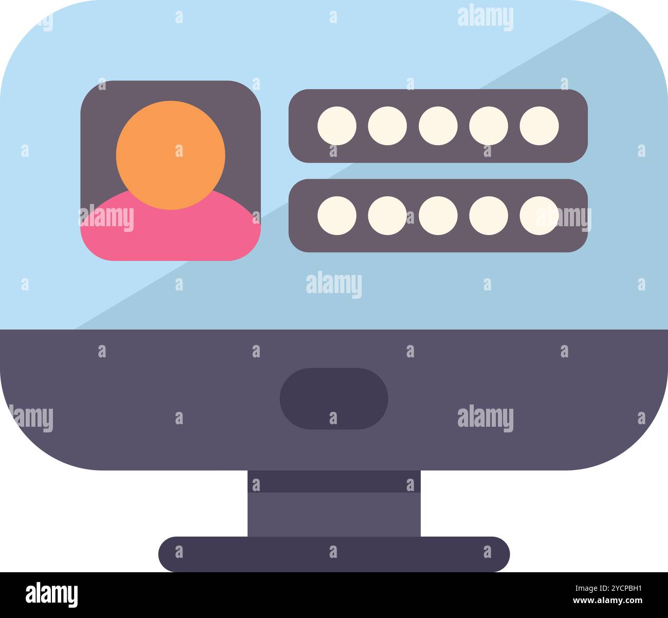 Illustration computer monitor displaying safe hi-res stock photography ...