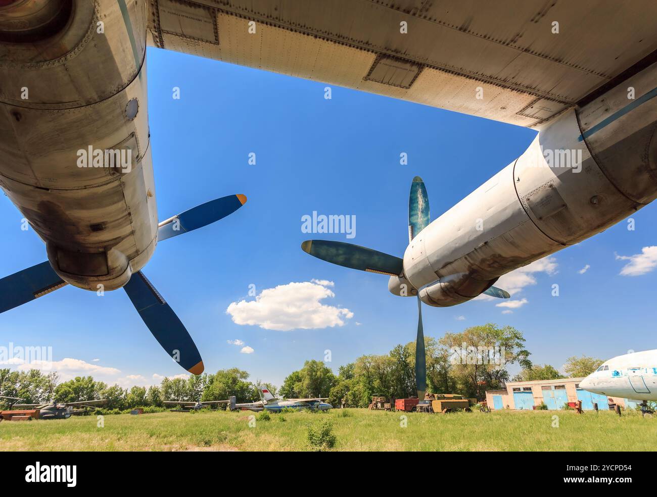 Old russian turboprop aircraft at an abandoned aer Stock Photo - Alamy