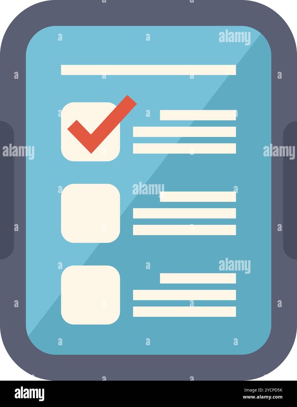 Smartphone is displaying a checklist with one of the options checked ...