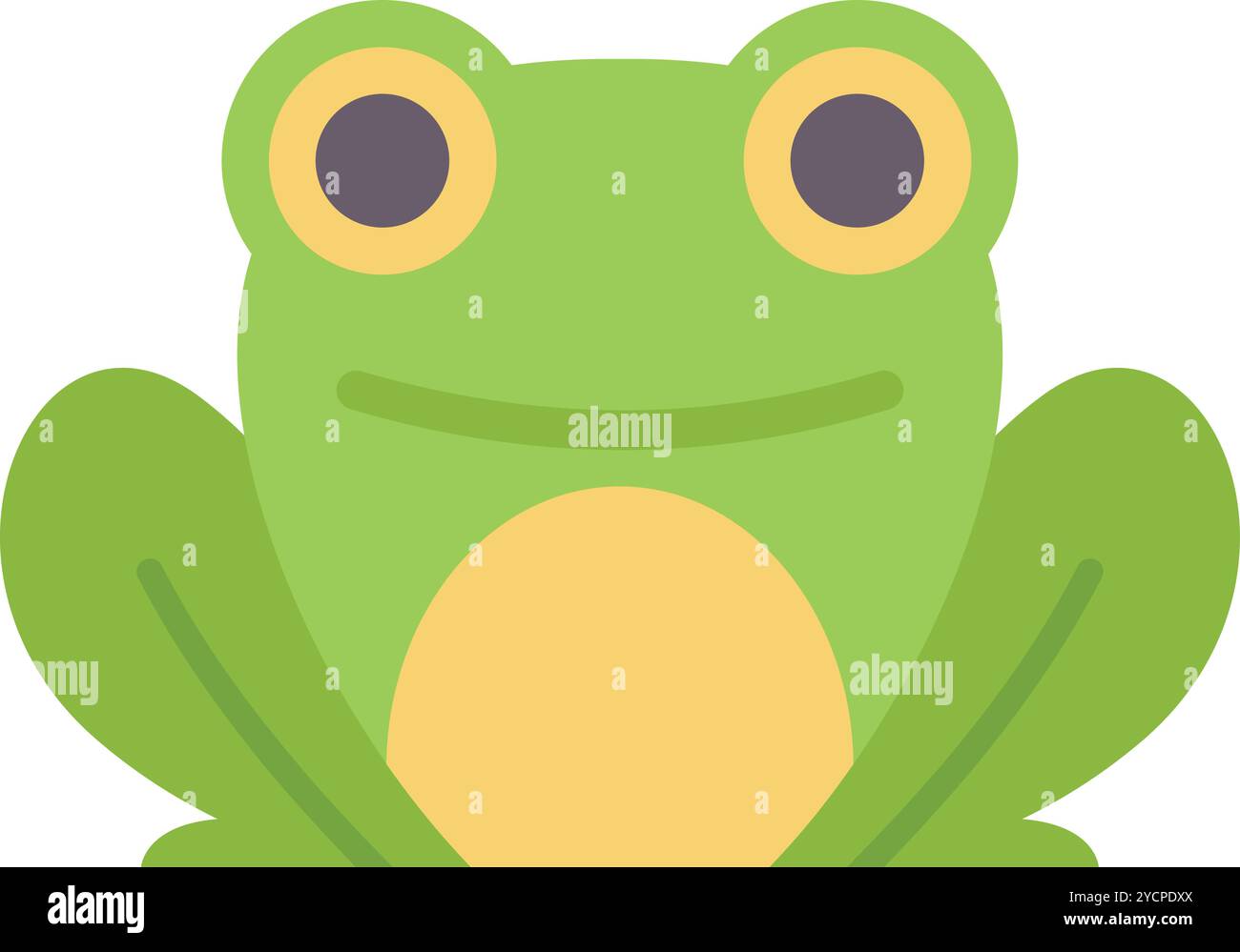 Cartoon illustration of a green frog sitting and smiling Stock Vector ...