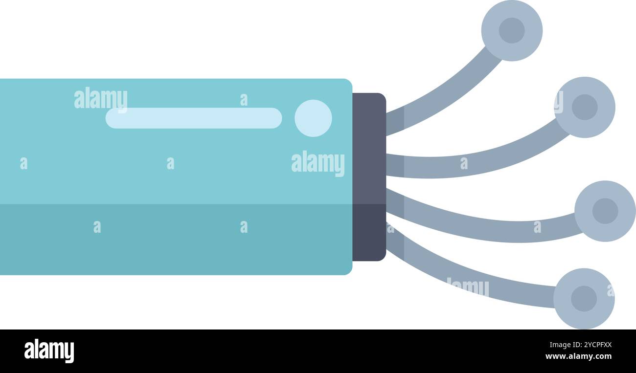 Modern technology transferring data through optical fiber with high speed using futuristic cable Stock Vector