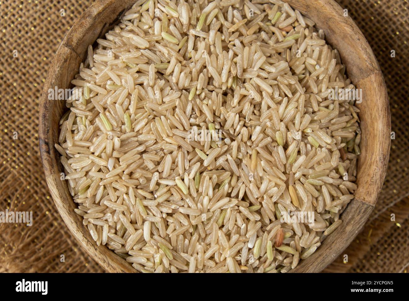Raw brown rice Gluten free cereals. Health gut benefits. Concept of ...