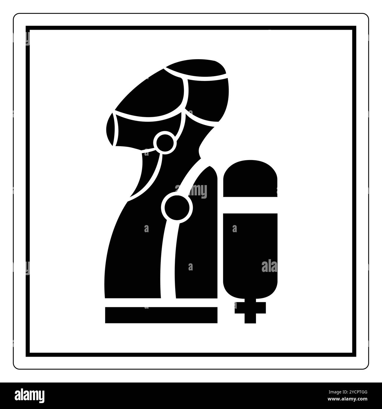 This black and white icon features a robot arm holding a microphone, symbolizing technology and communication. Perfect for digital and media projects. Stock Vector