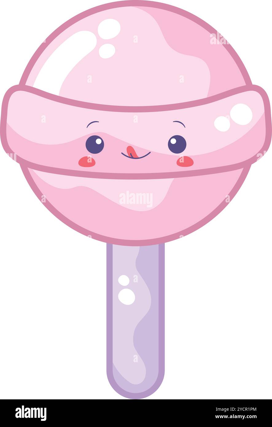 candy with stick kawaii Stock Vector Image & Art - Alamy