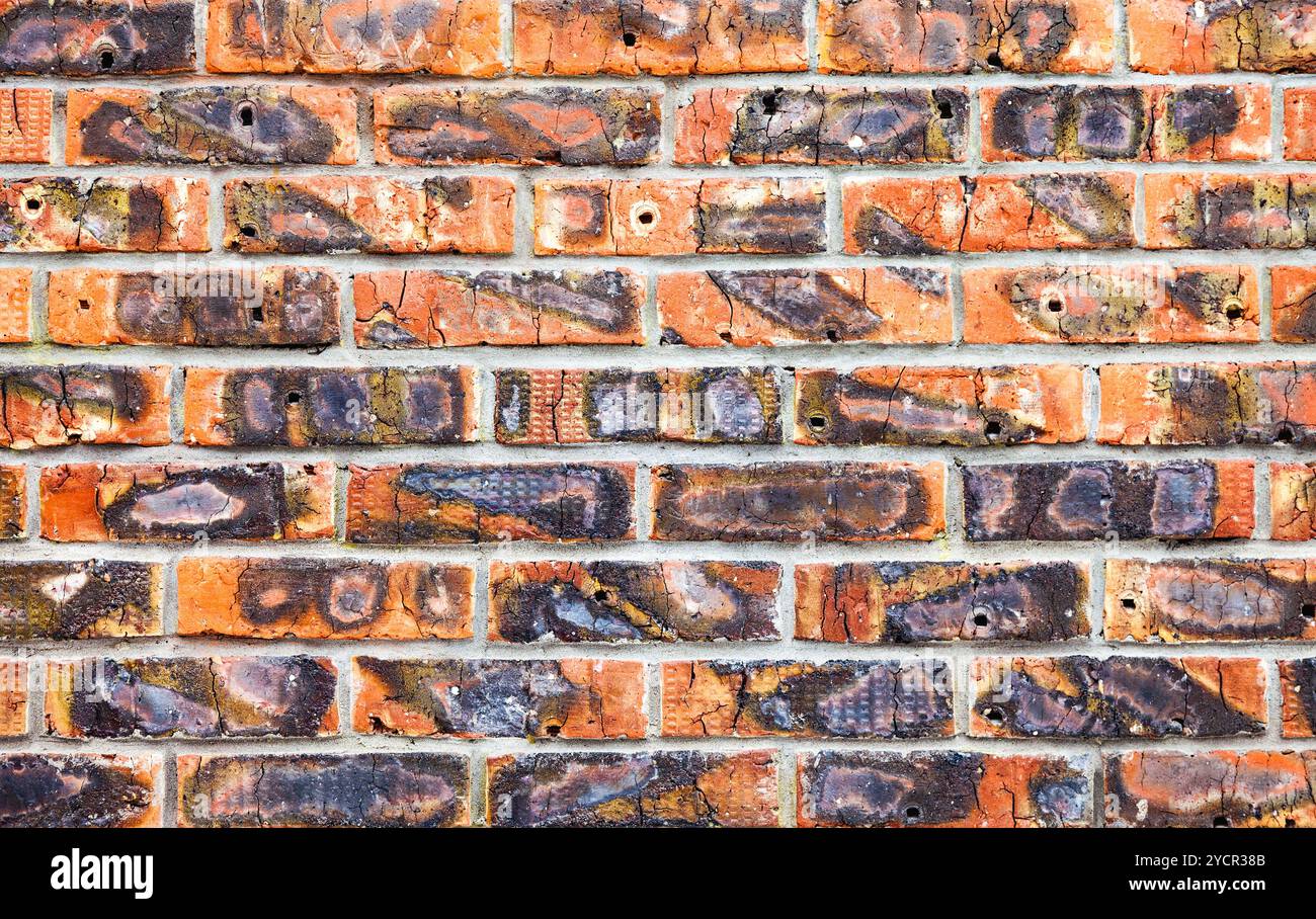 Weathered stained old red brick wall as background Stock Photo - Alamy