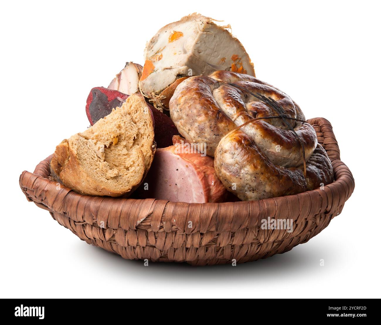 Meat products in plate Stock Photo