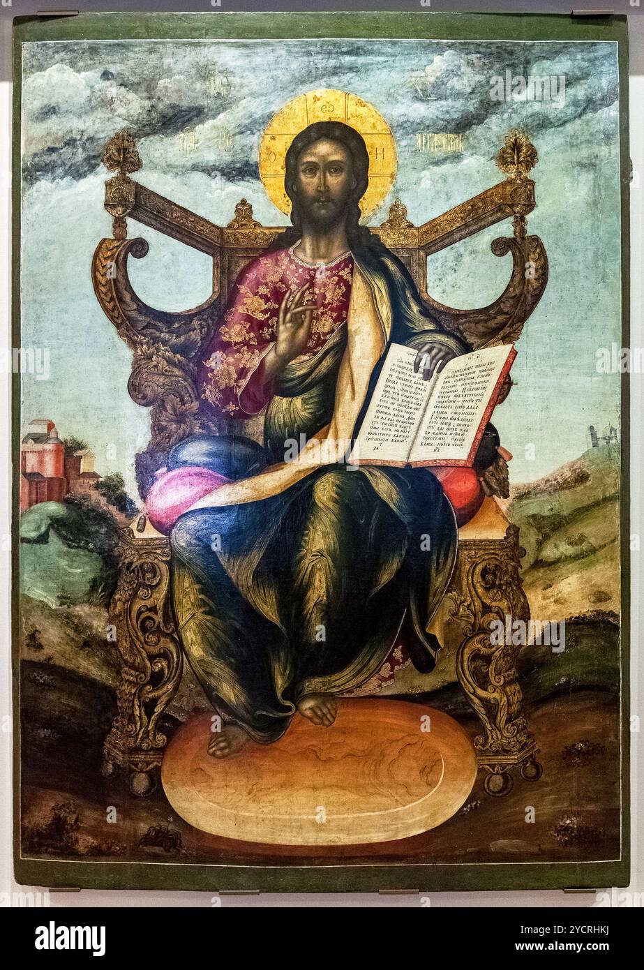 Icon with christ enthroned hi-res stock photography and images - Alamy, image size:923x1390