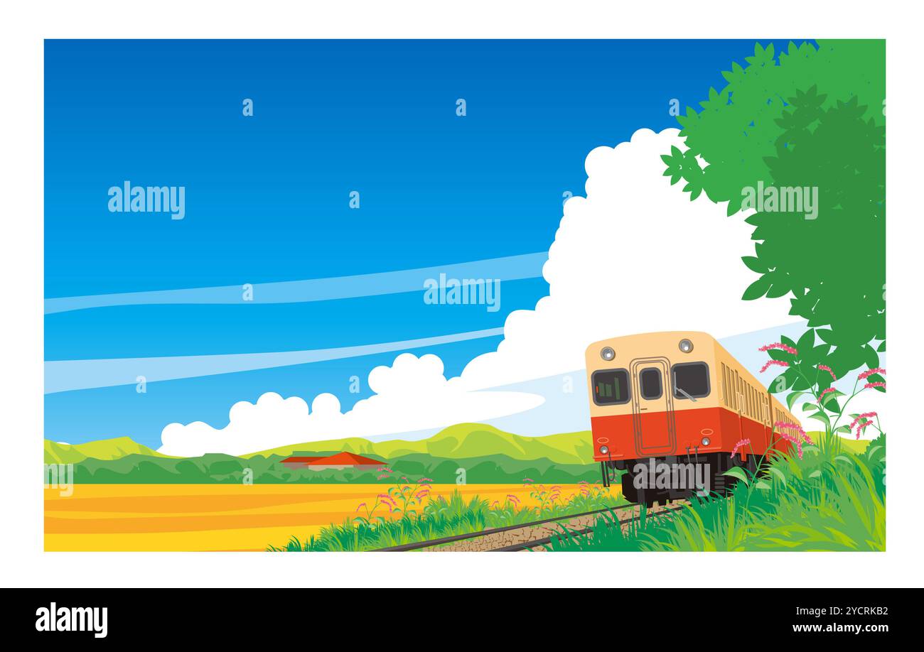 Kiha 200 Kominato Railway Late summer scenery Stock Photo Alamy