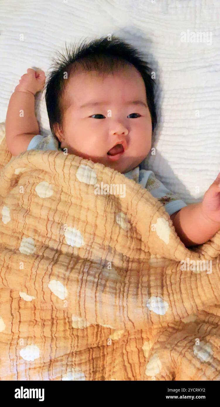 One-month-old infant, girl Stock Photo