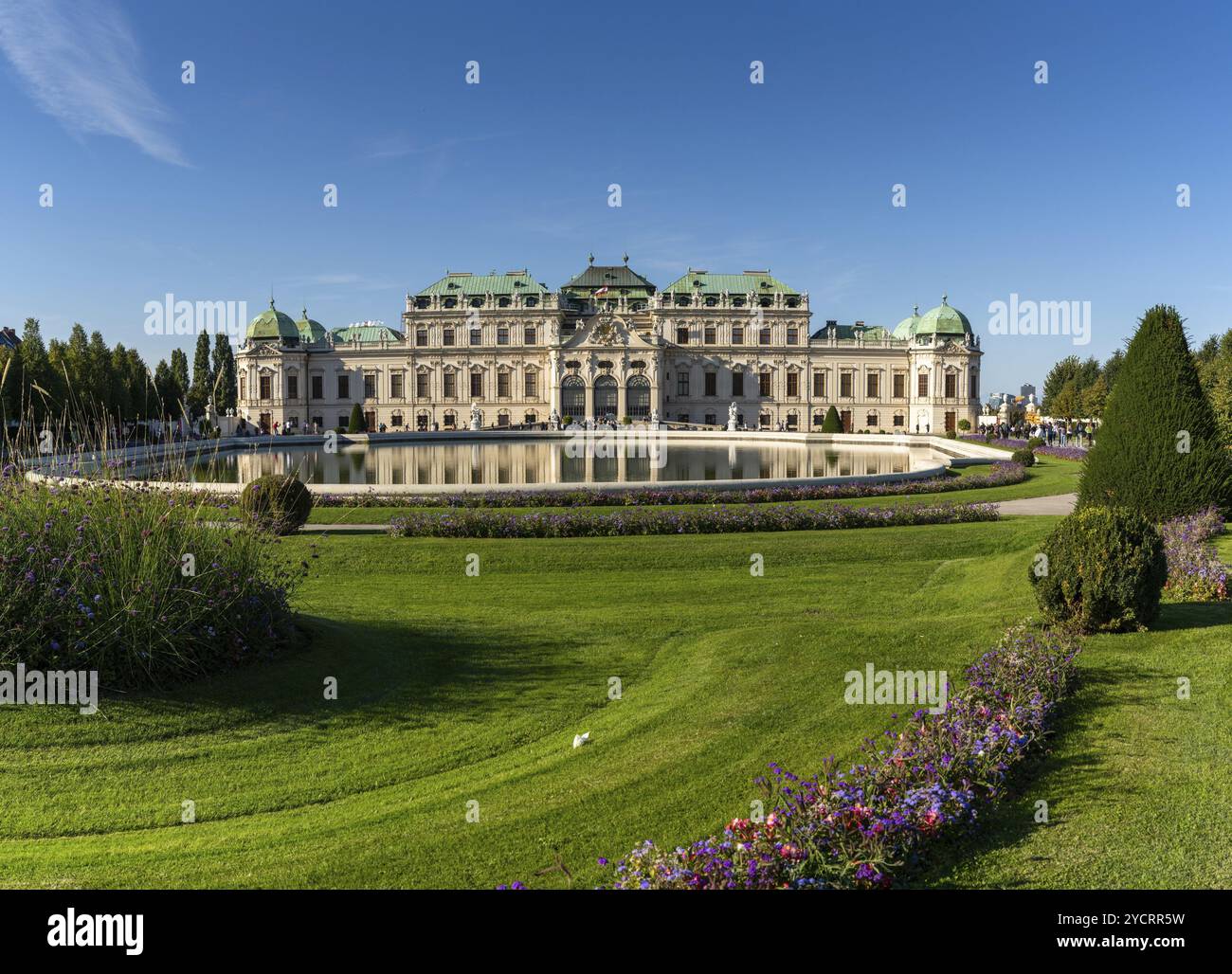 Vienna, Austria, 22 September, 2022: view of the gardens and the Upper ...