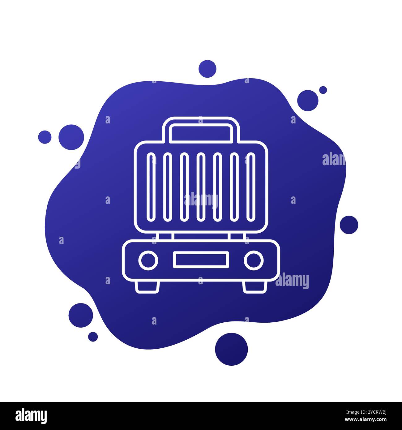 electric grill icon, line vector Stock Vector