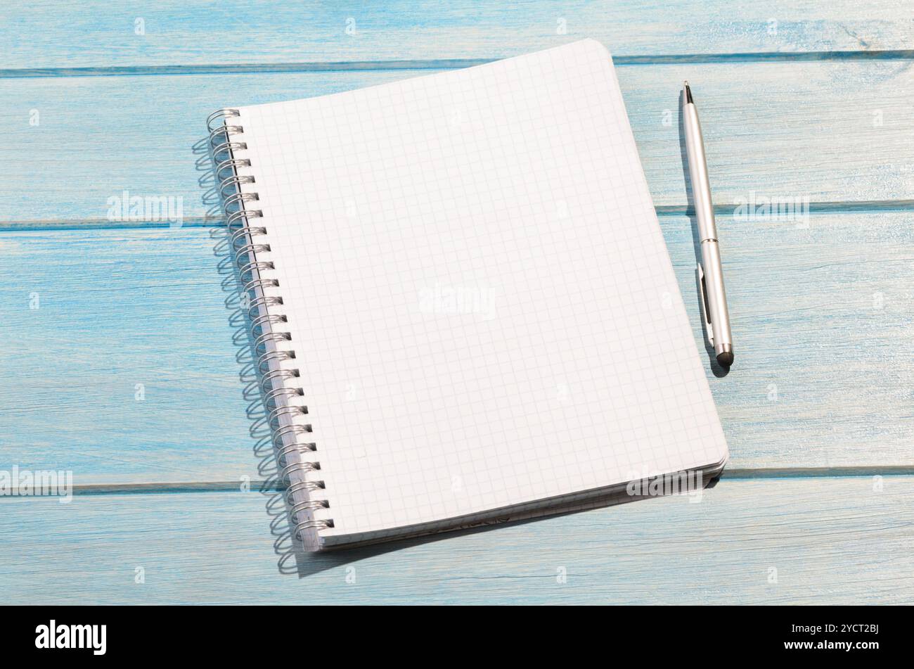 Notepad on table Stock Photo