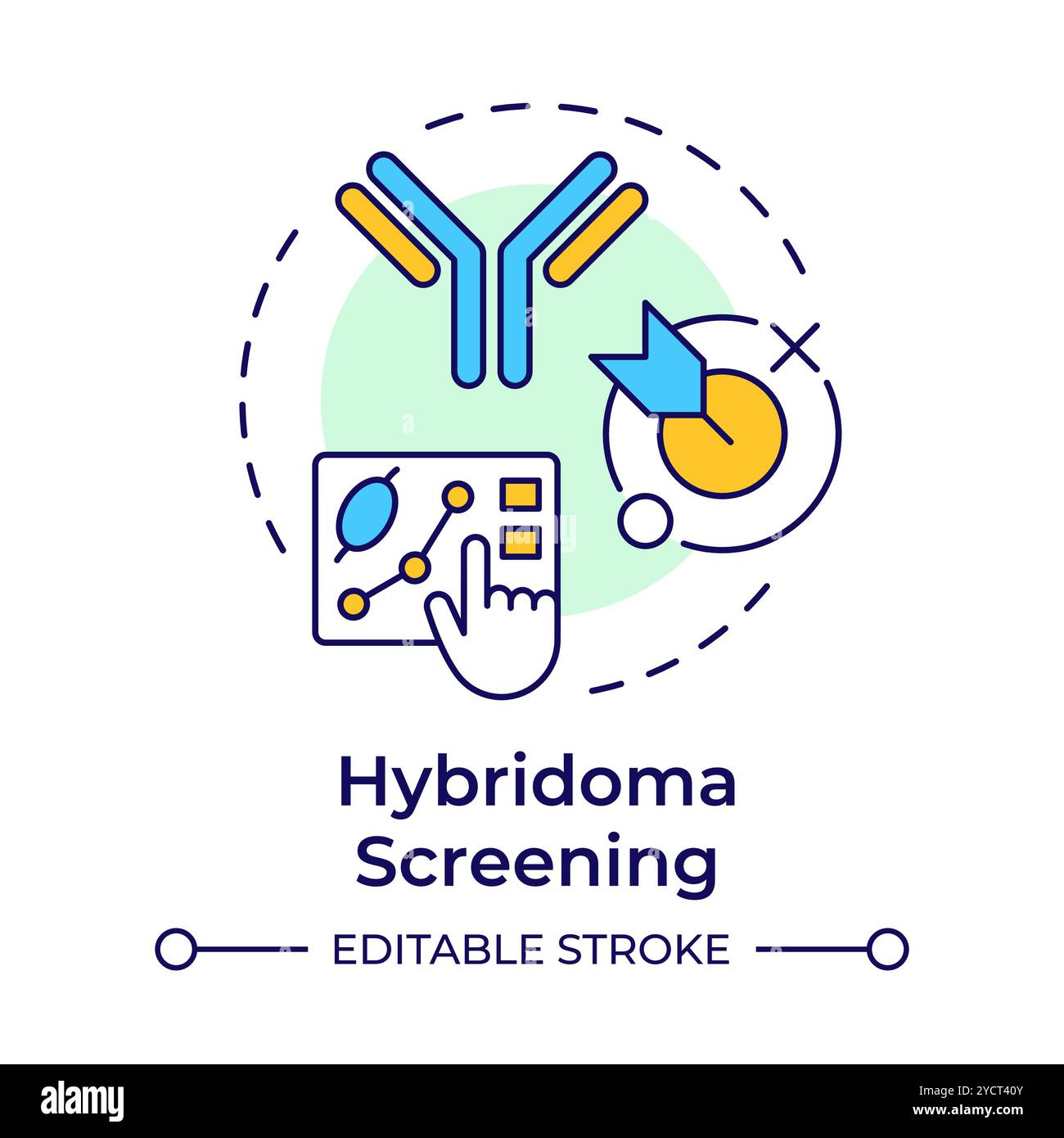 Hybridoma screening multi color concept icon Stock Vector