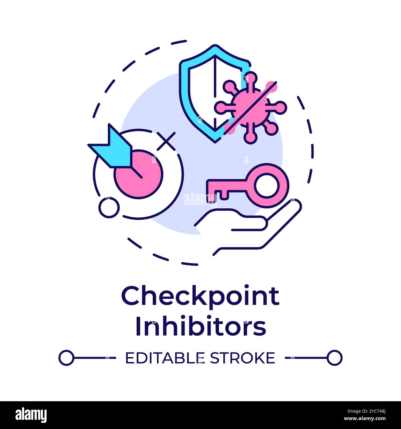 Checkpoint inhibitors multi color concept icon Stock Vector Image & Art ...