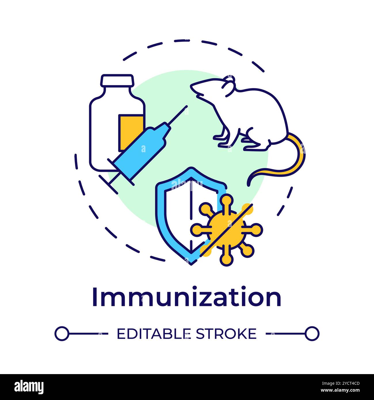 Immunization multi color concept icon Stock Vector