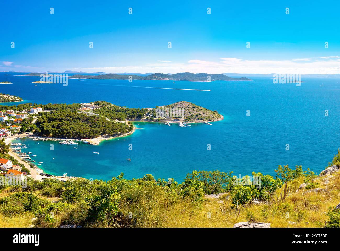 Adriatic archipelago aerial summer view Stock Photo