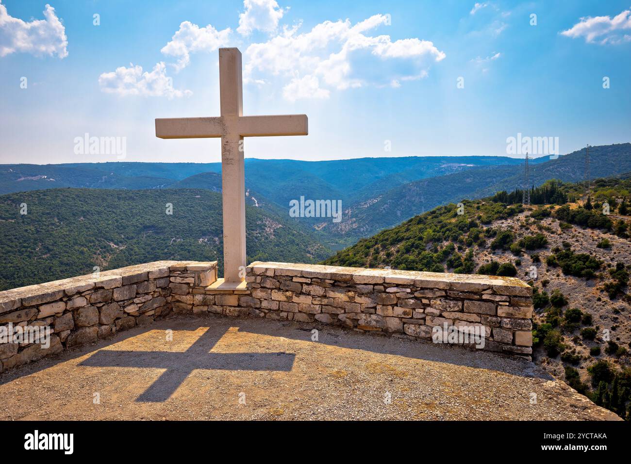 Island of Brac viewpoint above canyon Stock Photo