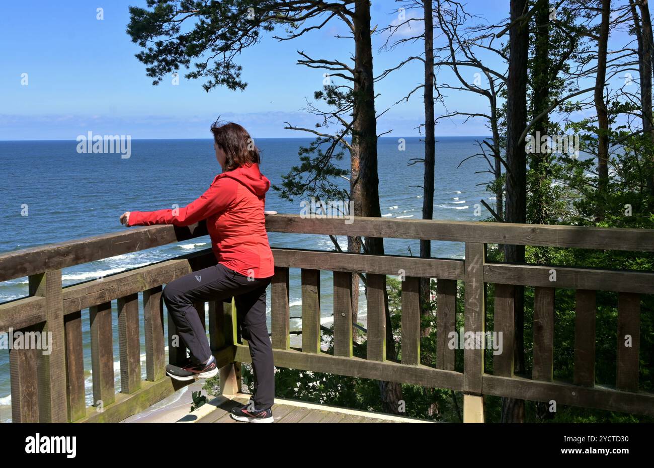 Beach steps at Wolinski National Park, Baltic coast, Poland Stock Photo