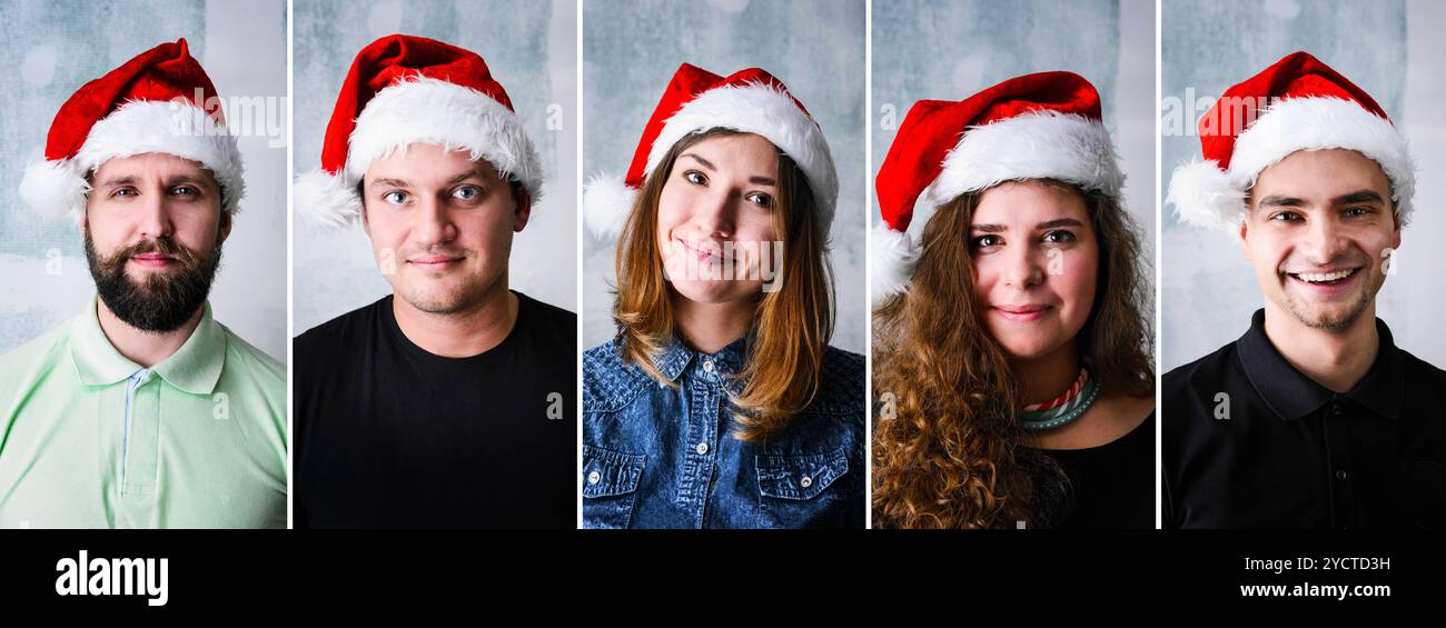 Happy people wearing santa hi-res stock photography and images - Alamy