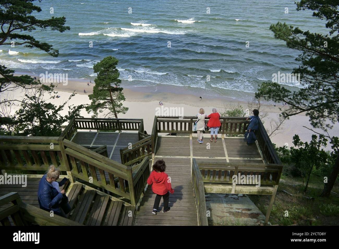 Beach steps at Wolinski National Park, Baltic coast, Poland Stock Photo