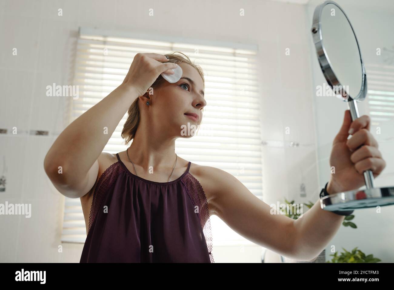 Woman cleanse face hi-res stock photography and images - Alamy