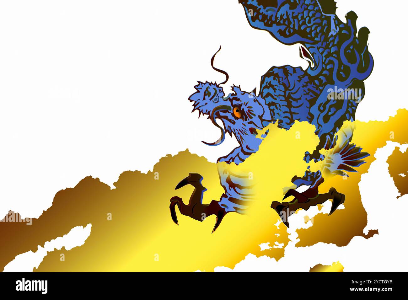 Gold blue dragon hi-res stock photography and images - Alamy