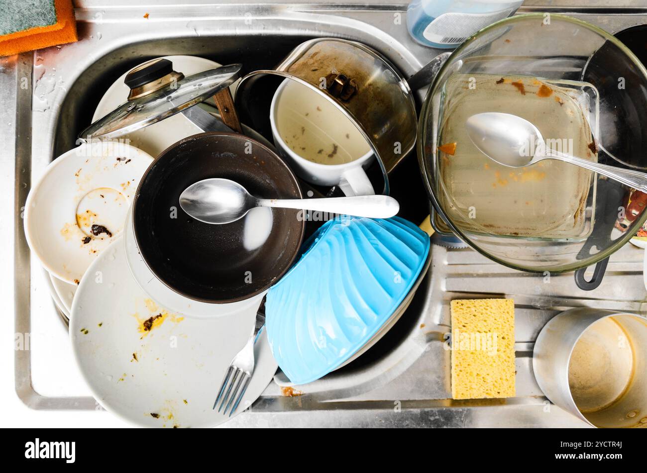 Dirty dishes in a sink Stock Photo - Alamy