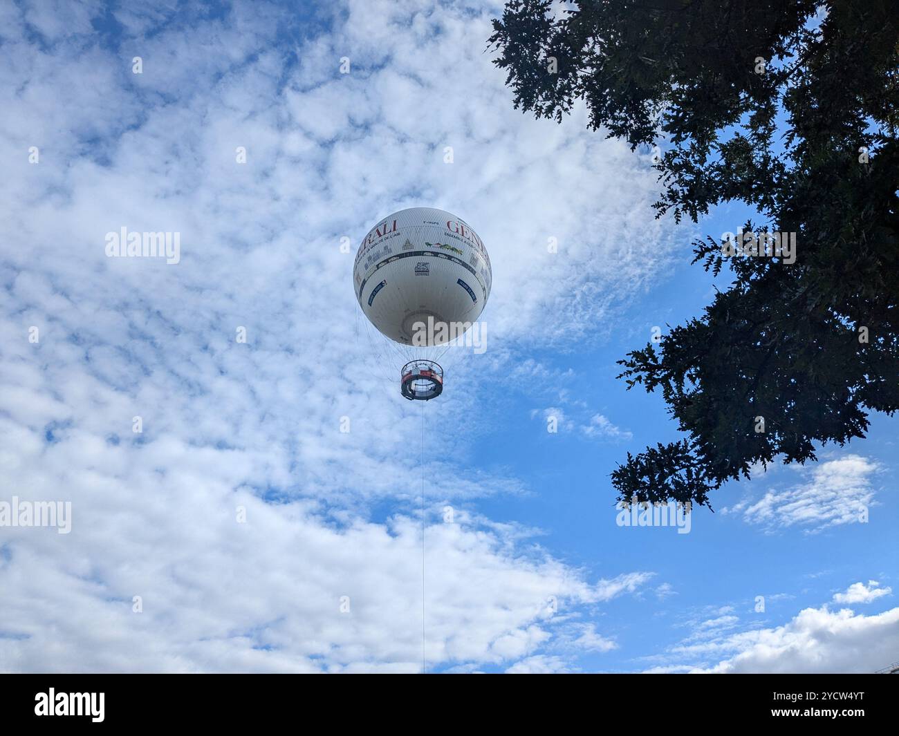 Photo of a hot air ballon in a cloudy sky. - Smartphone Captured Stock Image