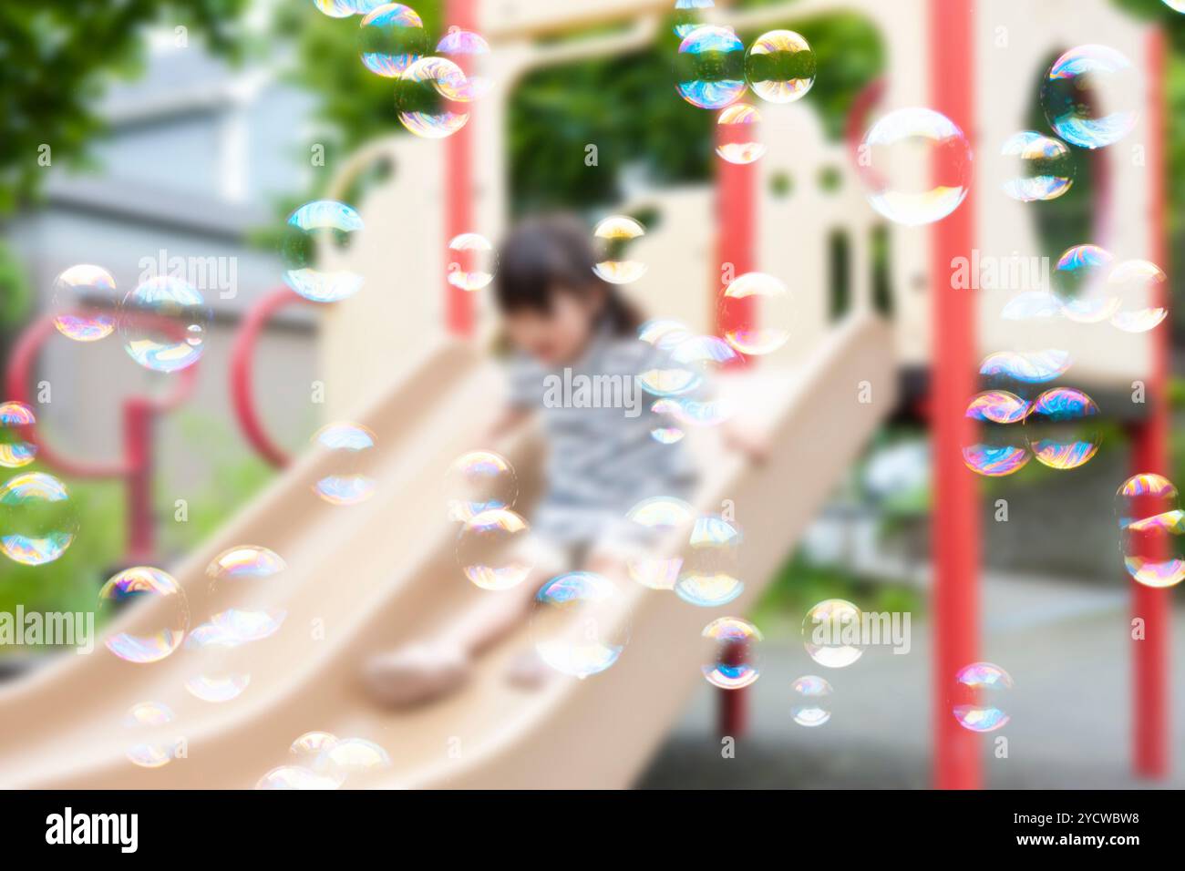 Happy child playing park soap hi-res stock photography and images - Alamy