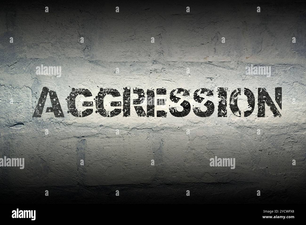 Aggression word gr Stock Photo
