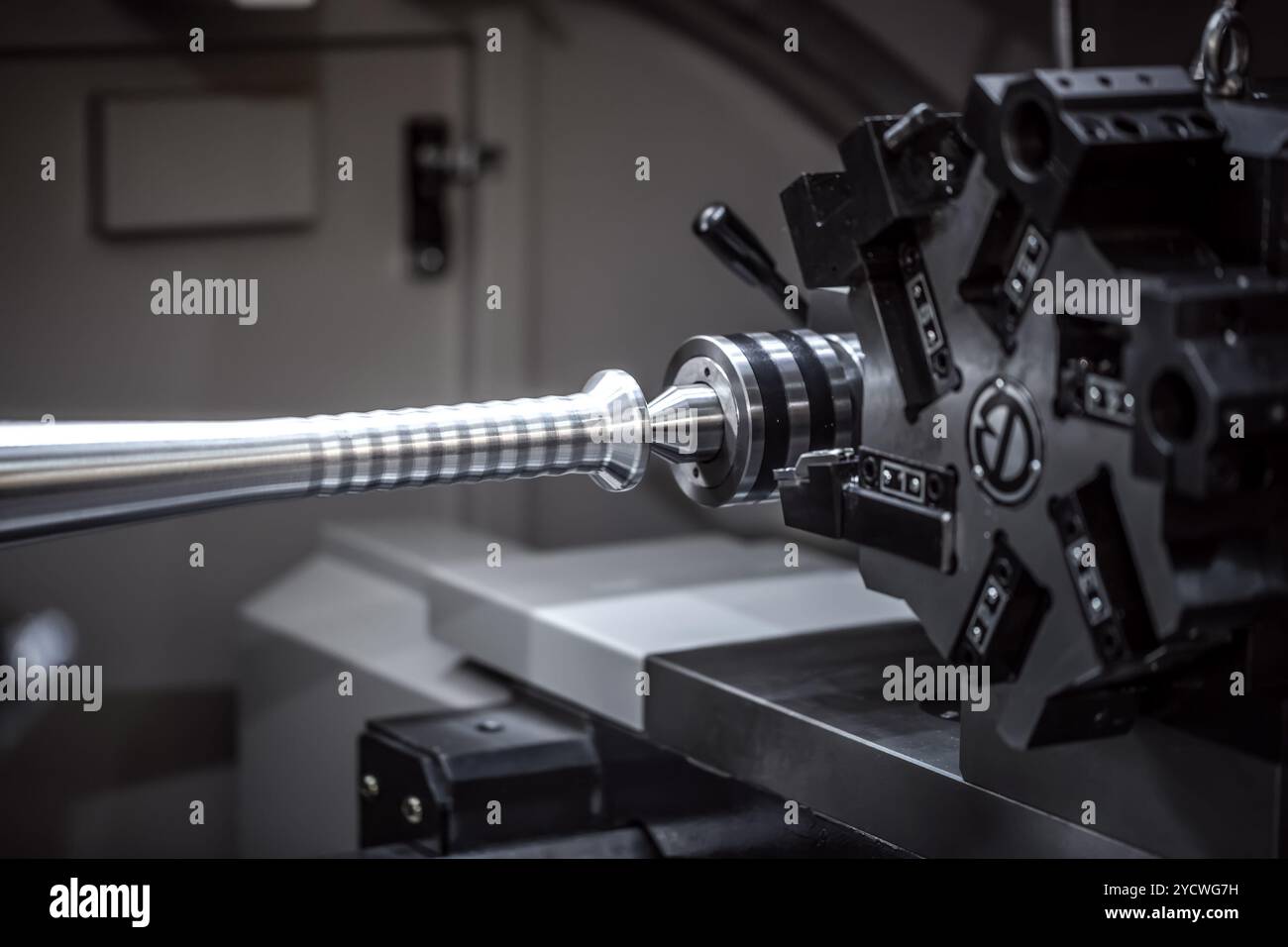 Metalworking CNC milling machine. Stock Photo
