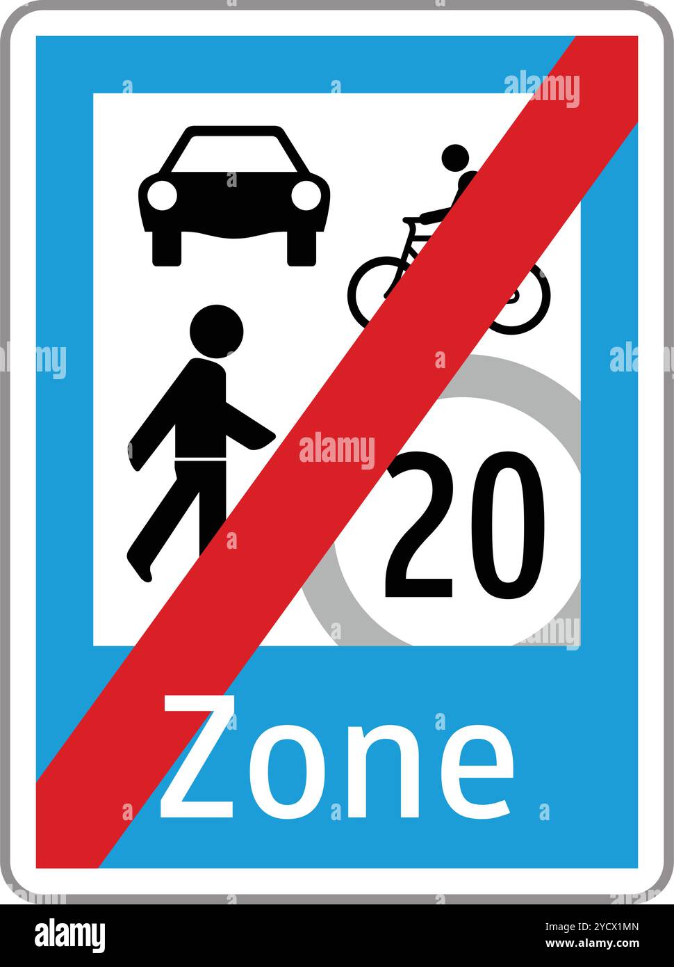 End of residential mixed traffic area, Informational signs, Road signs ...