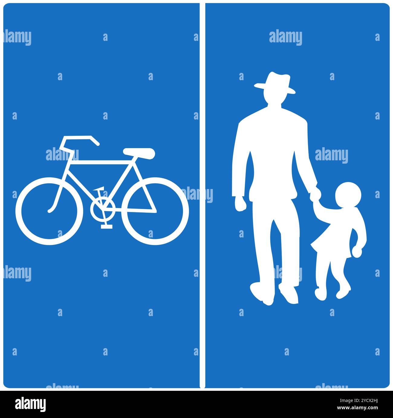 Pedestrian and bicycle path (separated), Informational signs, Road ...