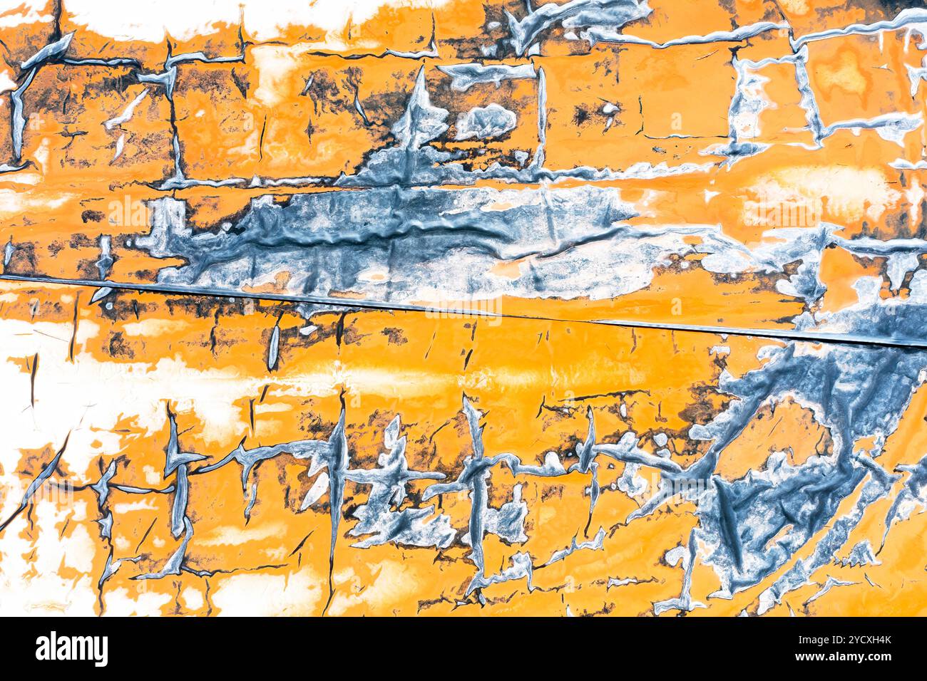 Aerial drone view of the ancient salt flats in Imon, Guadalajara, showcasing vibrant textures and colors shaped by plastic, water, and dried salt in t Stock Photo