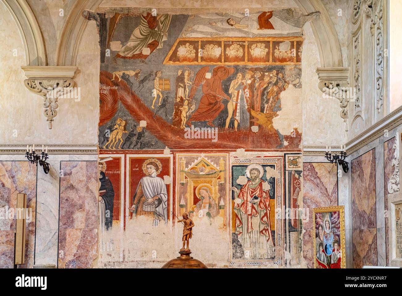 Fresken mder Darstellung des Jüngsten Gericht in der Kathedrale Matera, Basilikata, Italien,  Europa |  Frescos with the final judgment at the Matera Stock Photo