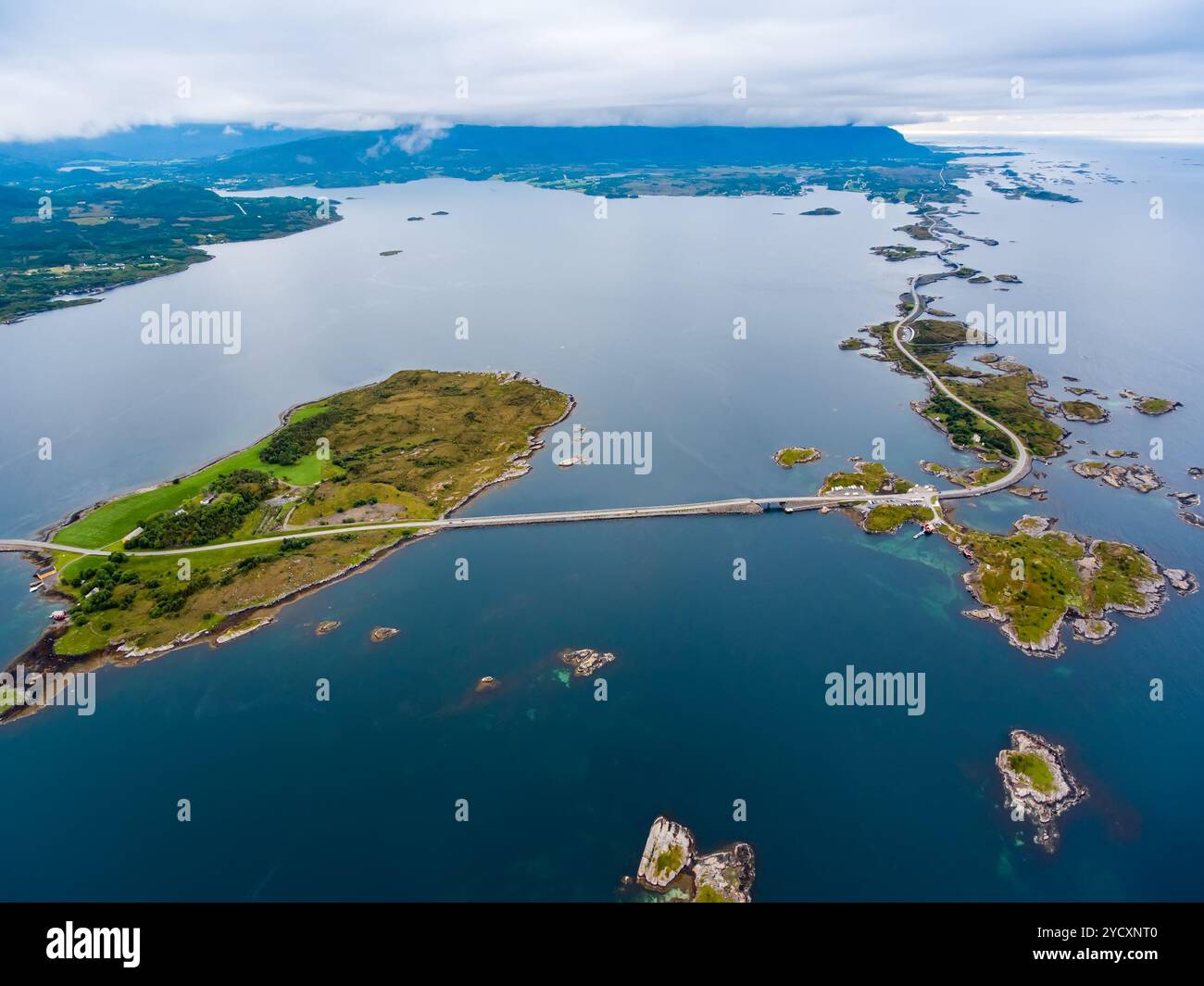 Atlantic Ocean Road aerial photography. Stock Photo